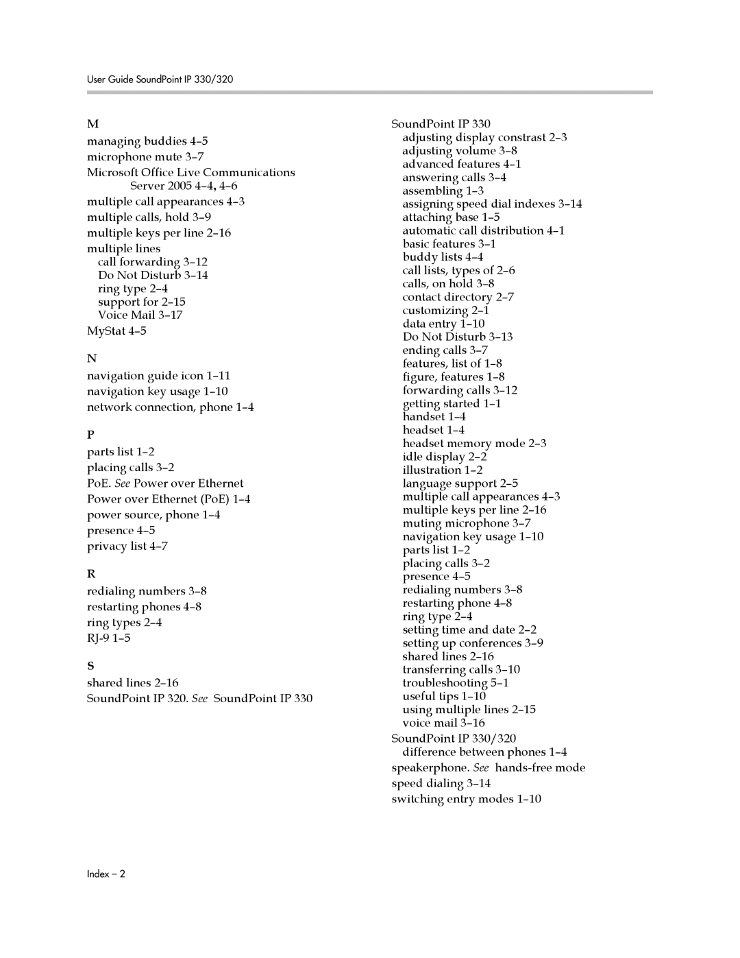 Polycom IP 320 manual User Guide SoundPoint IP 330/320 