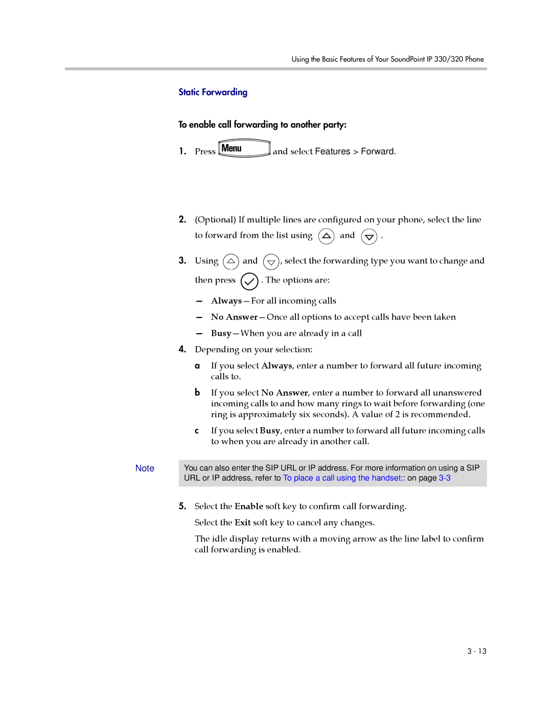 Polycom IP 330, IP 320 manual Select Features Forward 