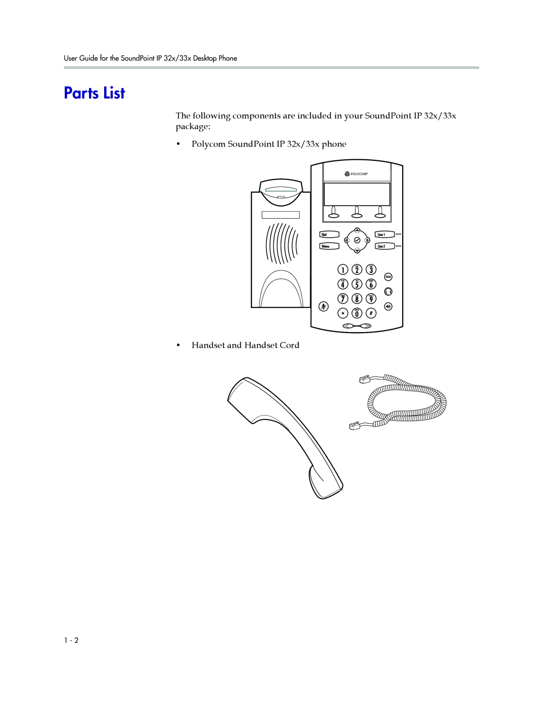 Polycom IP 33x, IP 32x manual Parts List 