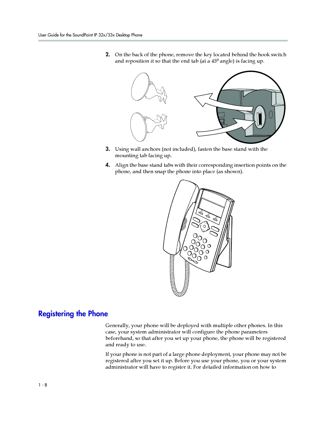 Polycom IP 33x, IP 32x manual Registering the Phone 