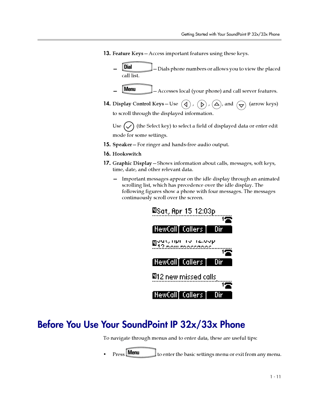 Polycom IP 33x manual Before You Use Your SoundPoint IP 32x/33x Phone, Hookswitch 