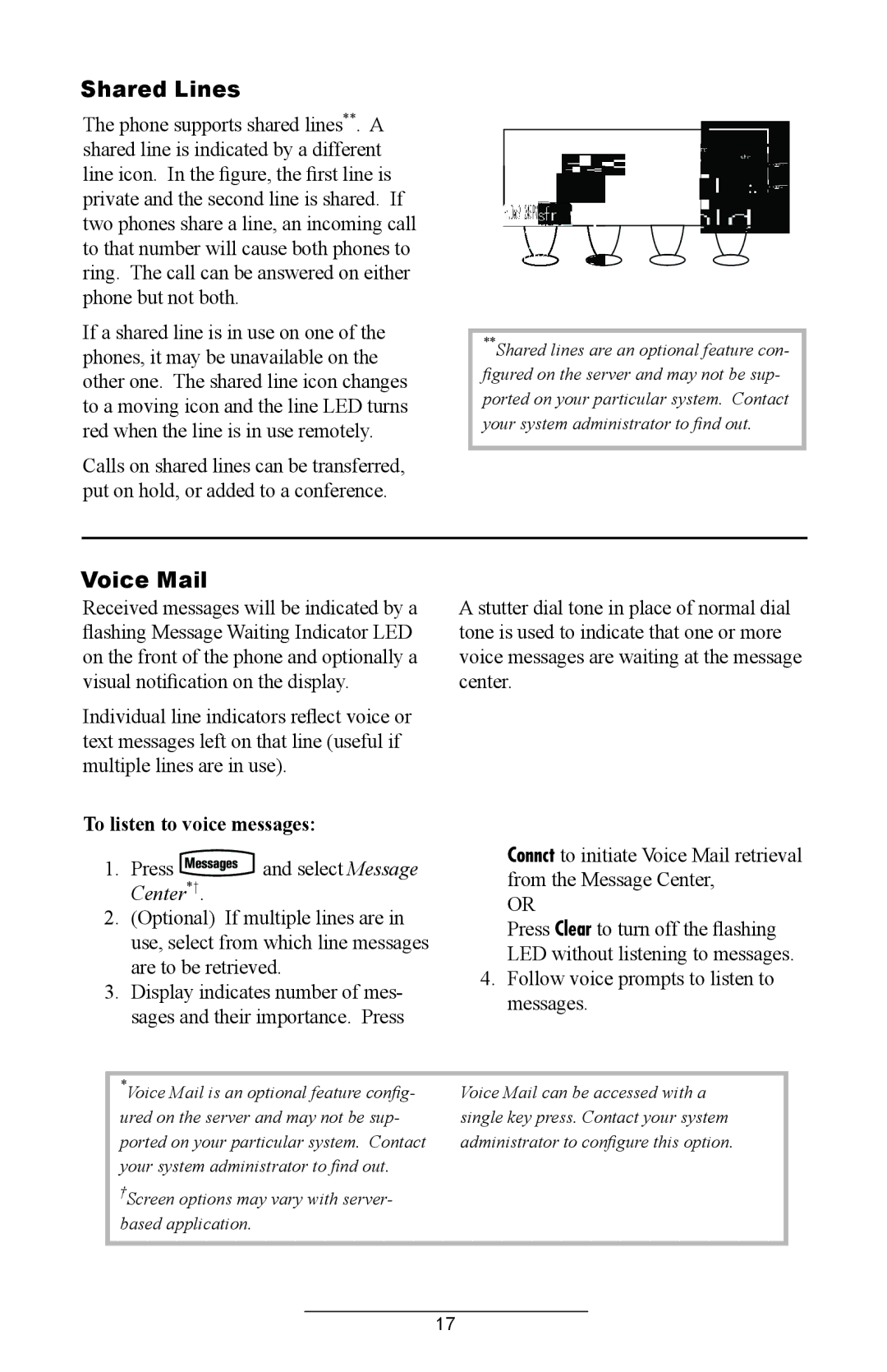 Polycom IP 430 SIP 2.0 manual Shared Lines, To listen to voice messages 