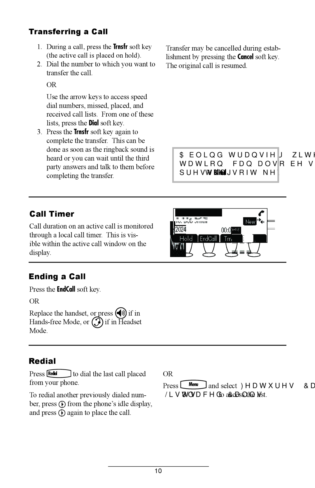 Polycom IP 430 SIP manual Transferring a Call, Call Timer, Ending a Call, Redial 