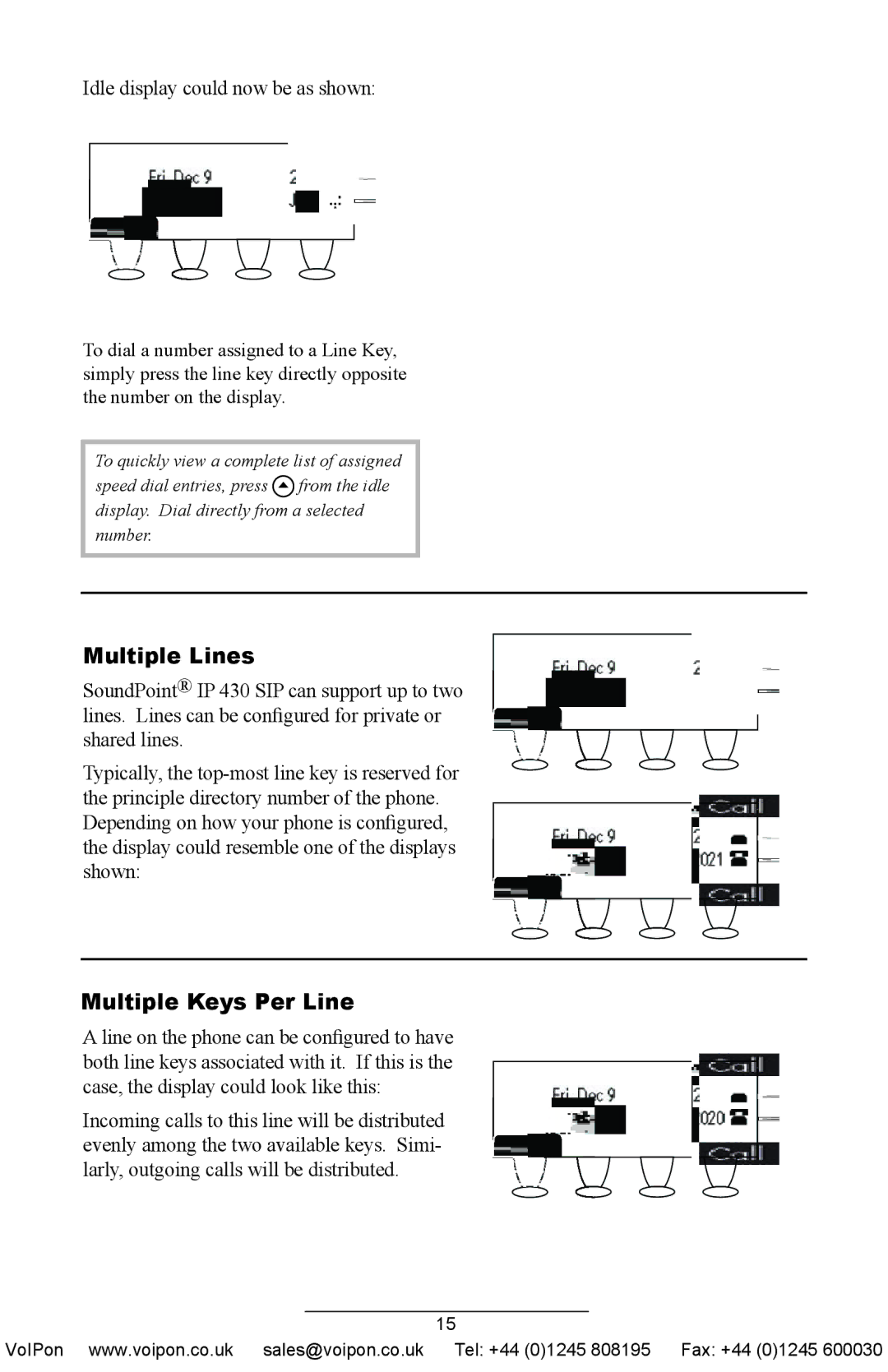 Polycom IP 430 SIP manual Multiple Lines, Multiple Keys Per Line 