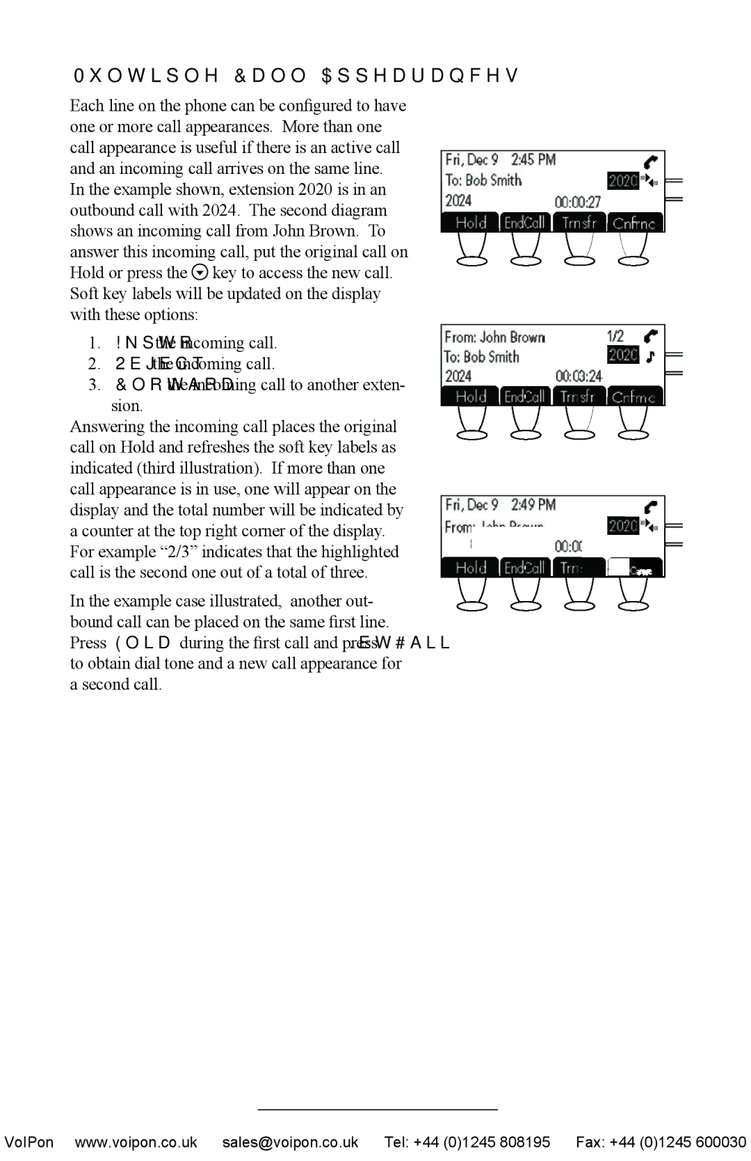 Polycom IP 430 SIP manual Multiple Call Appearances 