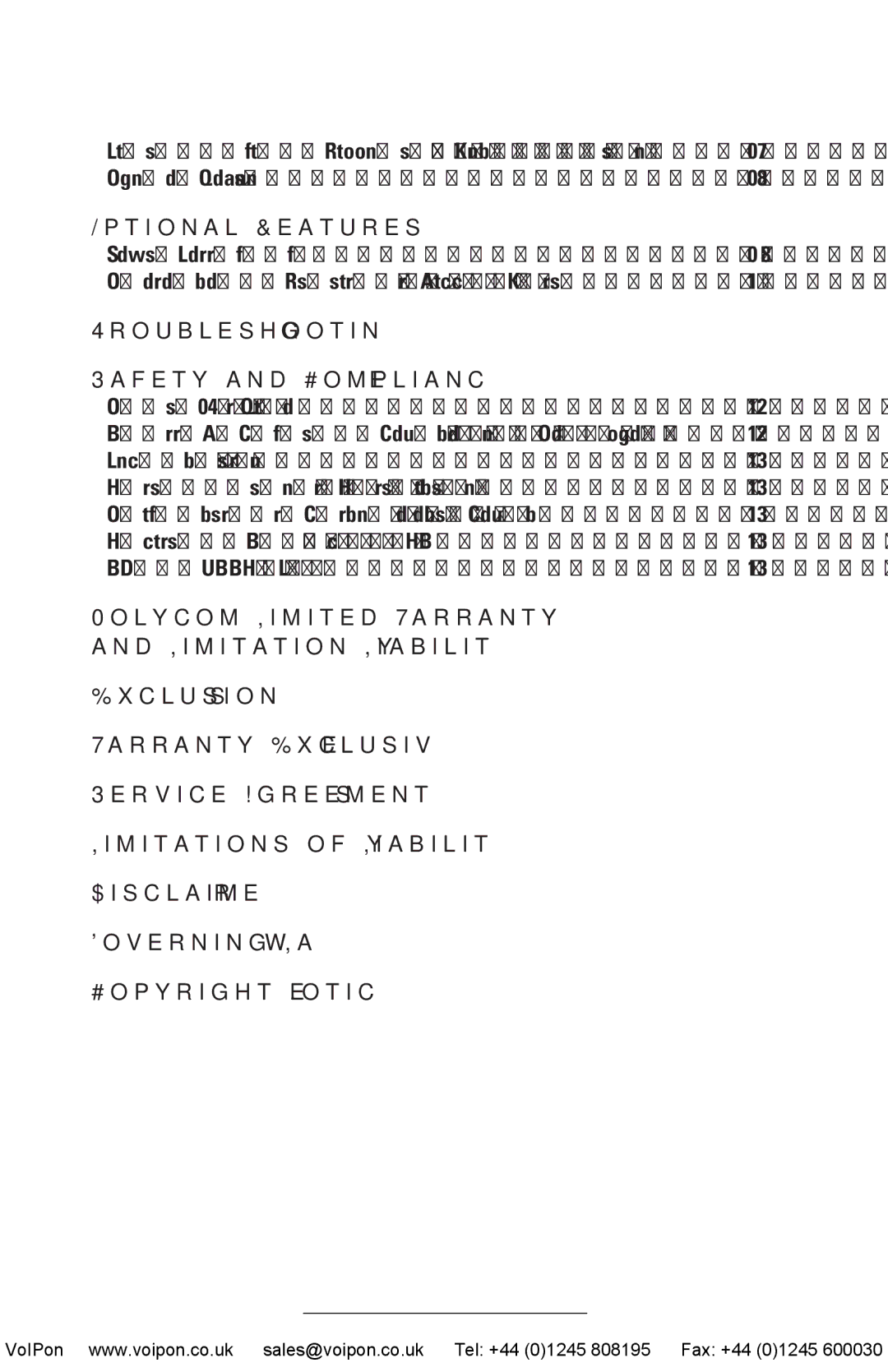 Polycom IP 430 SIP manual Optional Features, Troubleshooting Safety and Compliance 