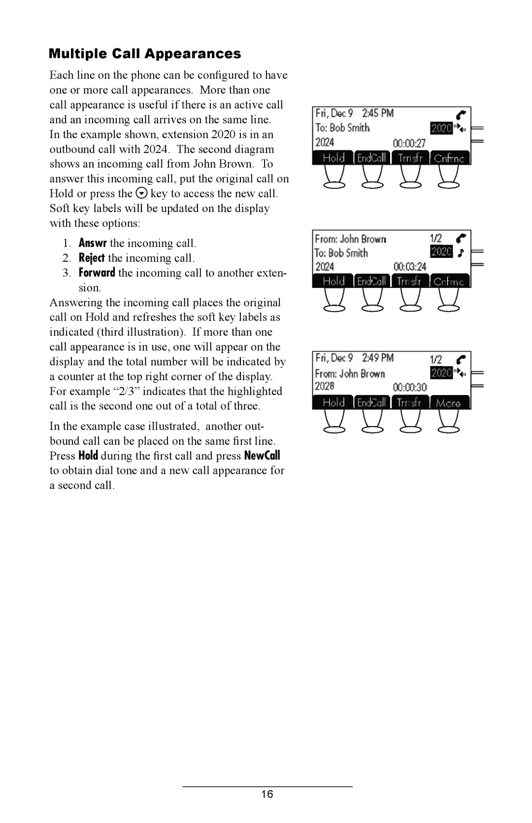 Polycom IP 430 manual Multiple Call Appearances 