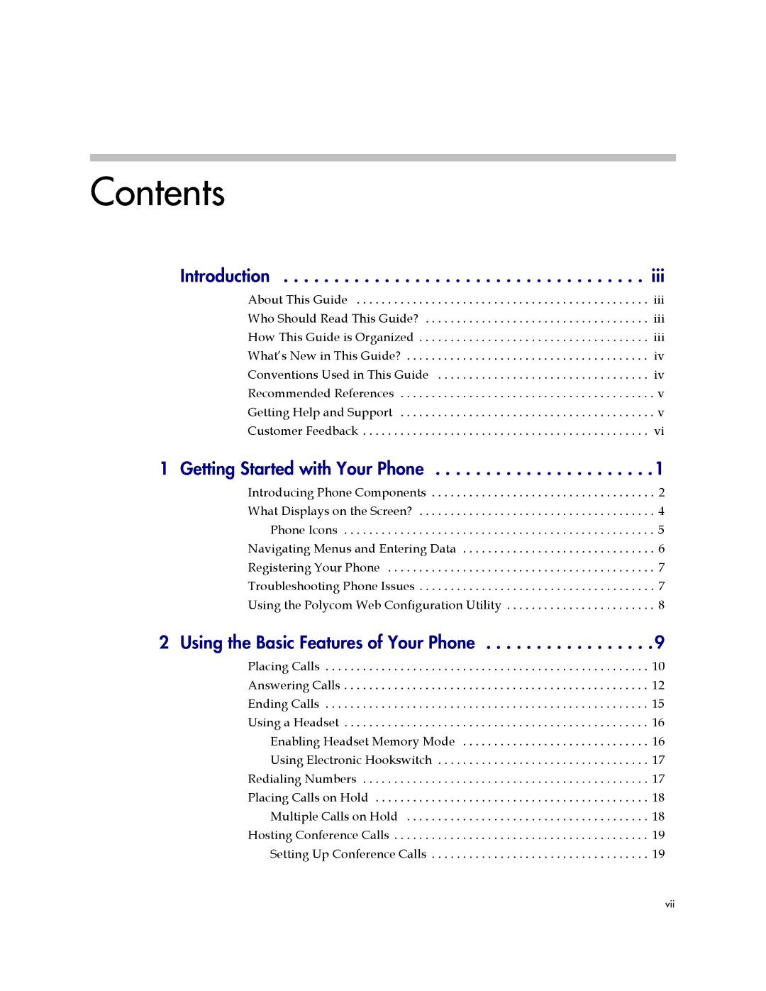 Polycom IP 450 manual Contents 