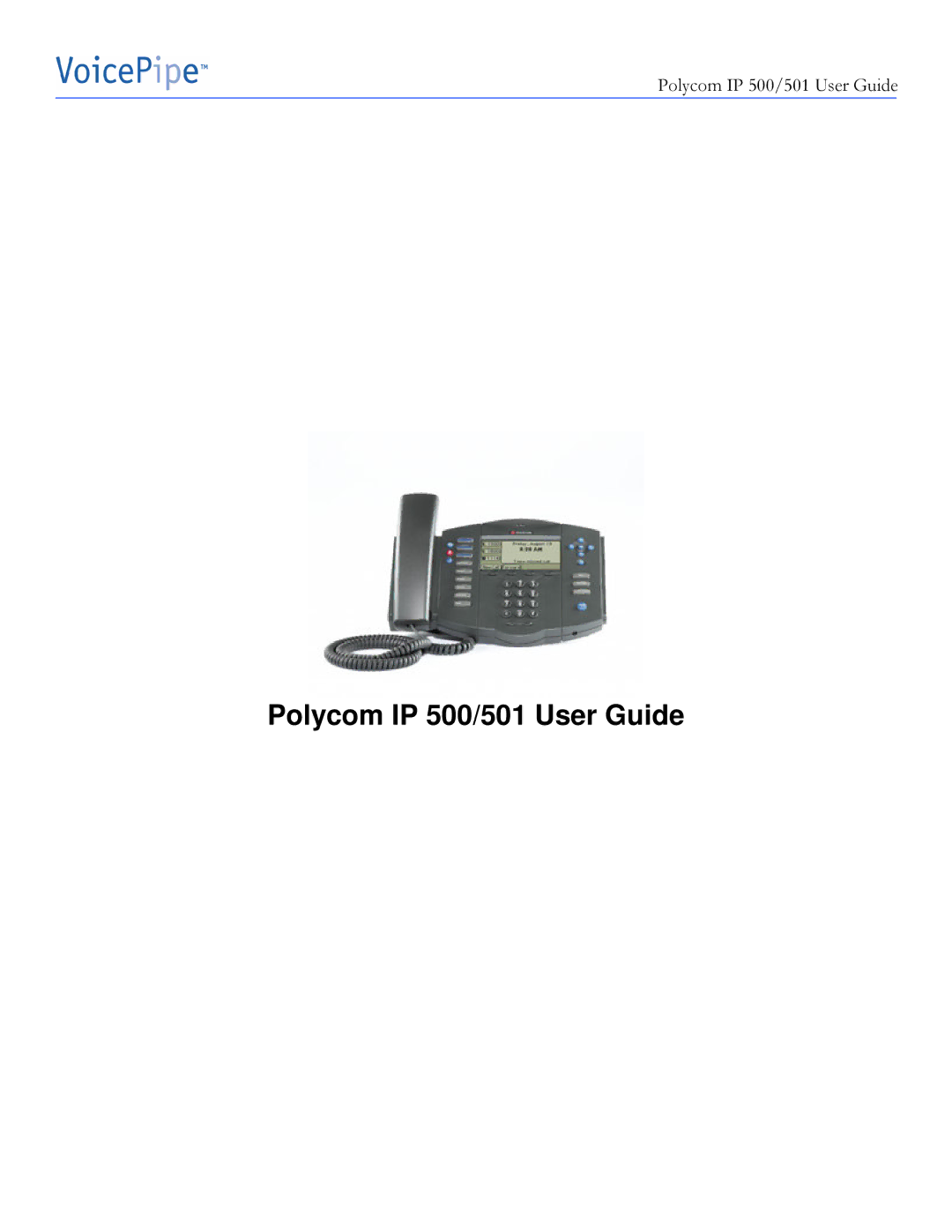 Polycom manual Polycom IP 500/501 User Guide 