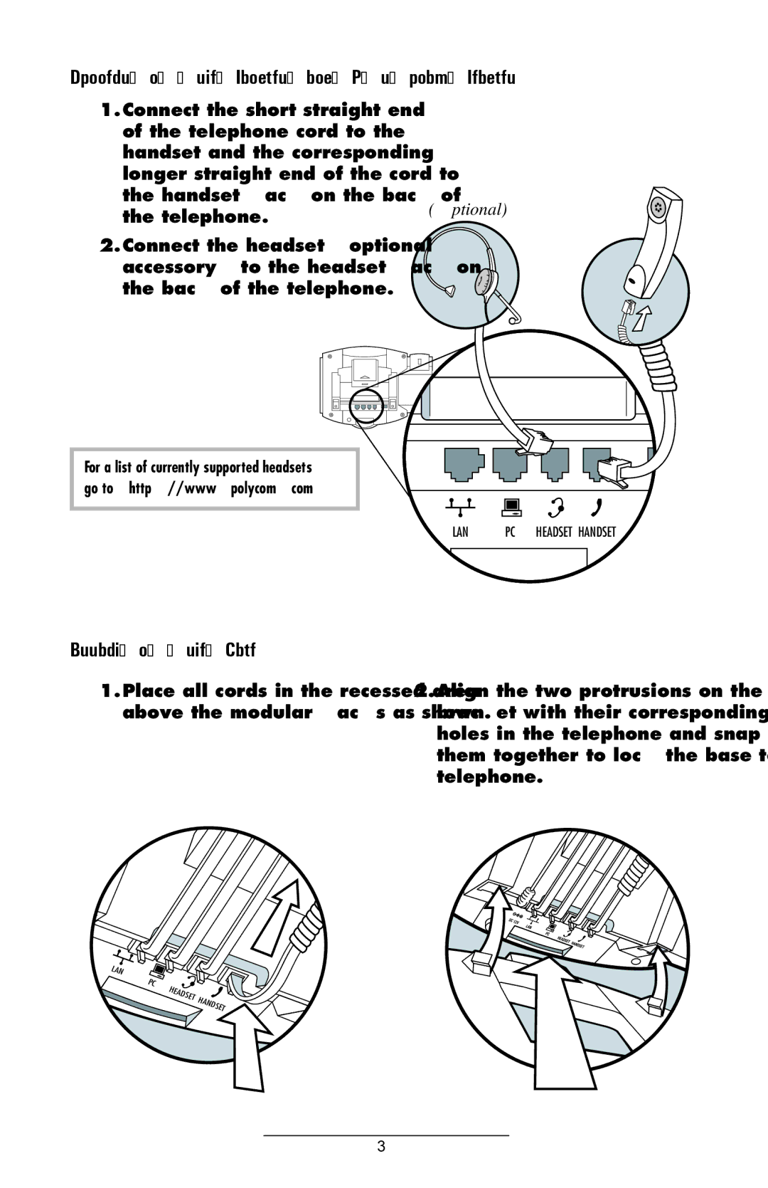 Polycom IP 500 manual Connecting the Handset and Optional Headset, Attaching the Base 