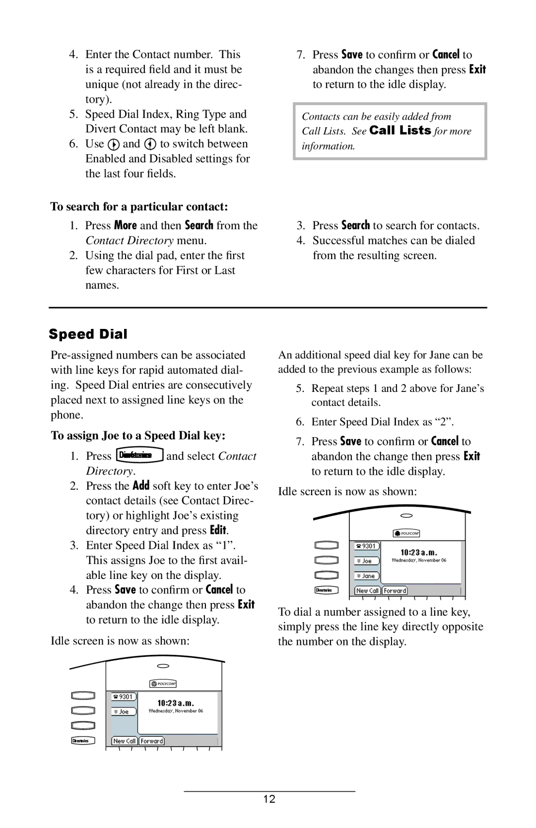 Polycom IP 501 SIP manual Speed Dial, To search for a particular contact 