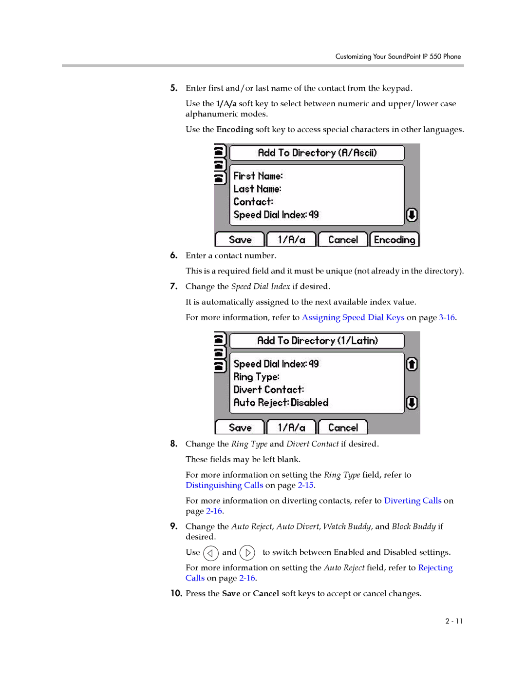 Polycom manual Customizing Your SoundPoint IP 550 Phone 