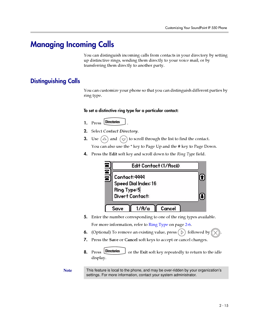 Polycom IP 550 manual Managing Incoming Calls, Distinguishing Calls 