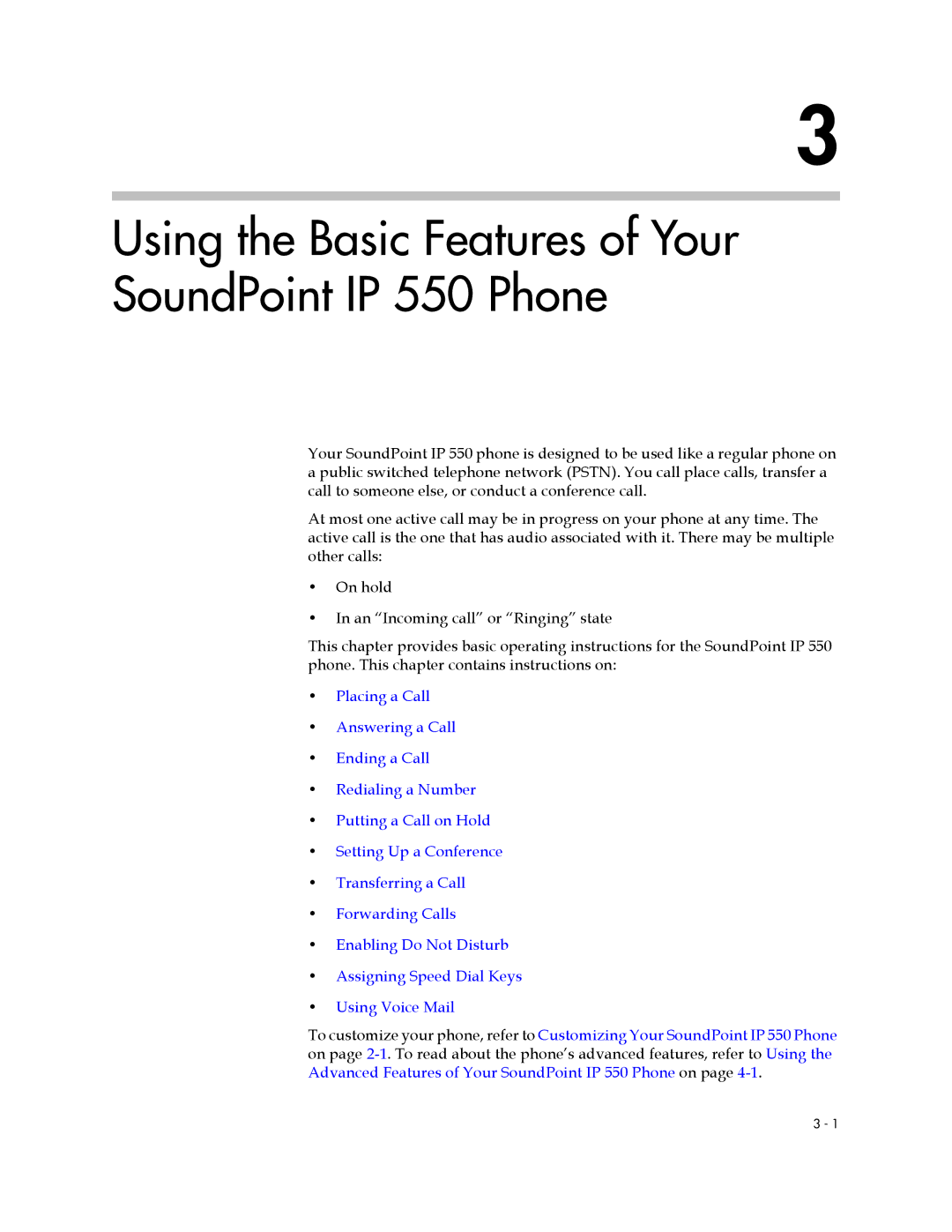 Polycom manual Using the Basic Features of Your SoundPoint IP 550 Phone 