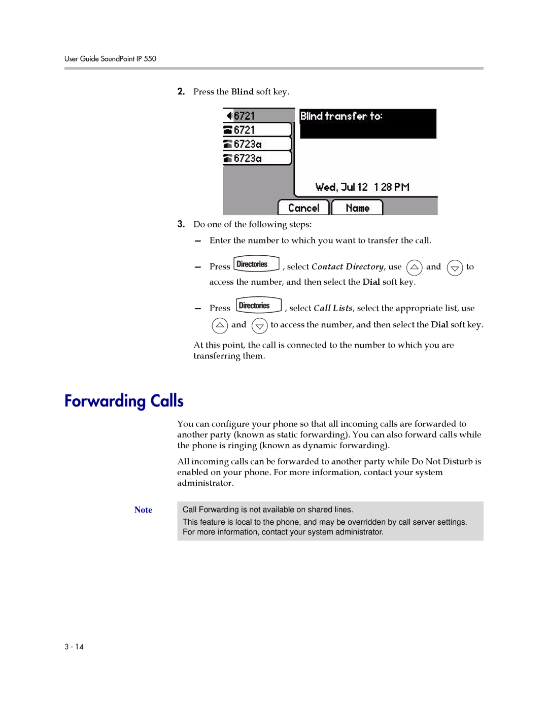 Polycom IP 550 manual Forwarding Calls, Administrator 