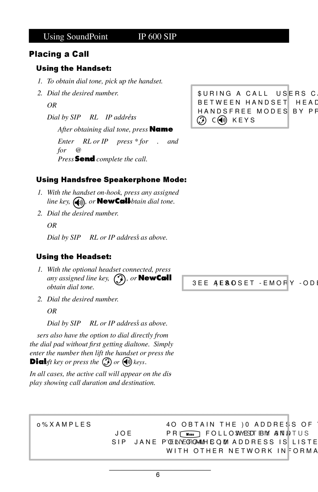 Polycom manual Using SoundPoint IP 600 SIP, Placing a Call 