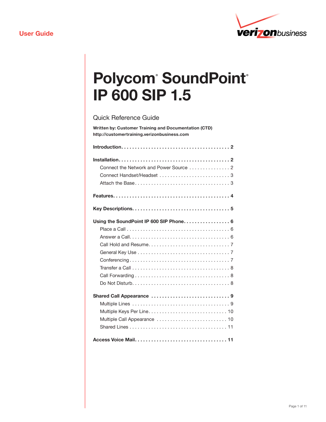 Polycom IP 600 SIP manual Introduction Installation, Shared Call Appearance, Access Voice Mail 