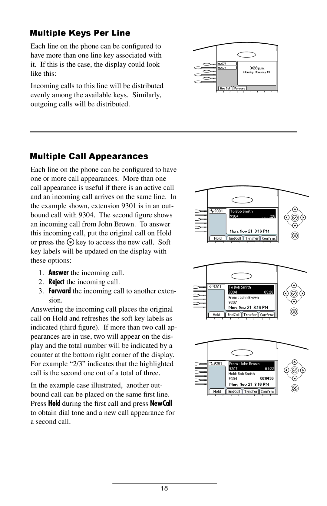 Polycom IP 600/601 manual Multiple Keys Per Line, Multiple Call Appearances 