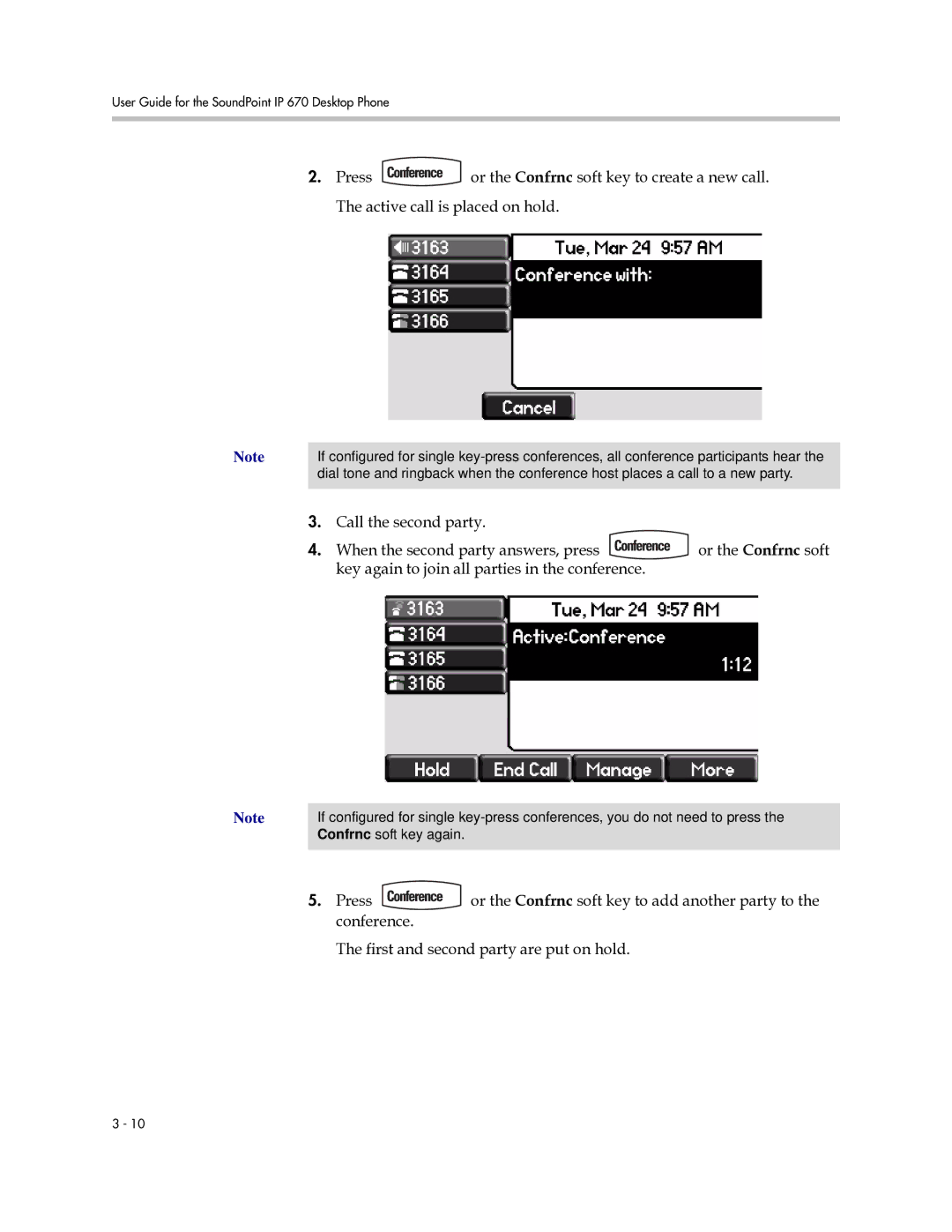 Polycom IP 670 manual Confrnc soft key again 