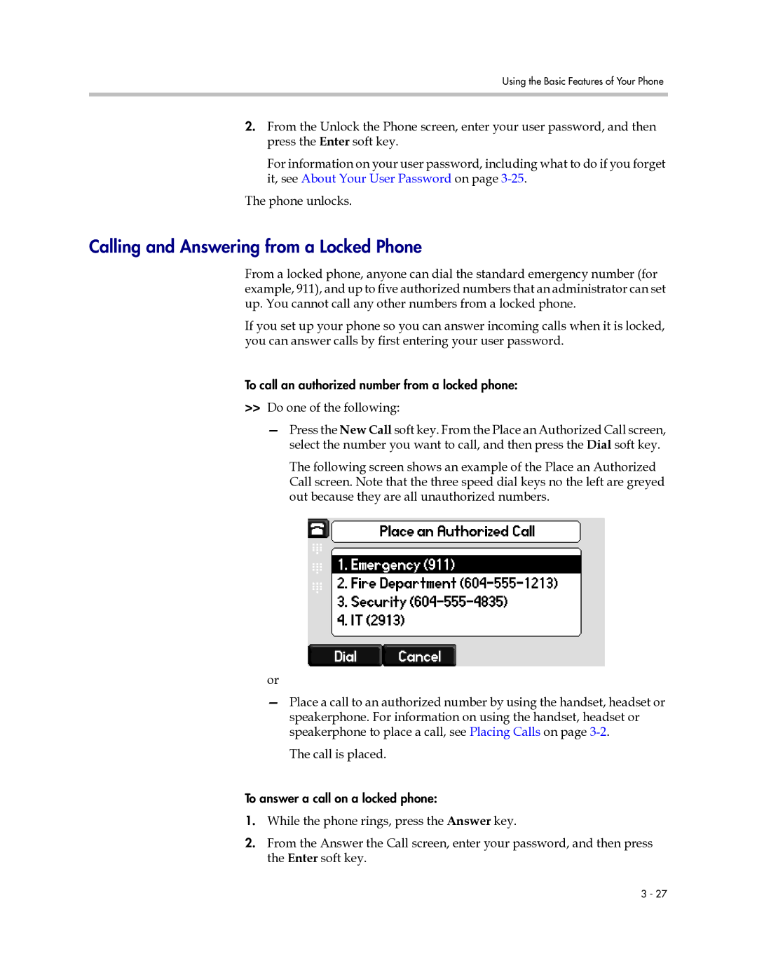 Polycom IP 670 manual Calling and Answering from a Locked Phone 