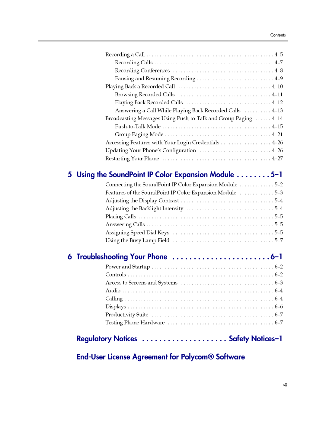 Polycom IP 670 manual Using the SoundPoint IP Color Expansion Module, Troubleshooting Your Phone 