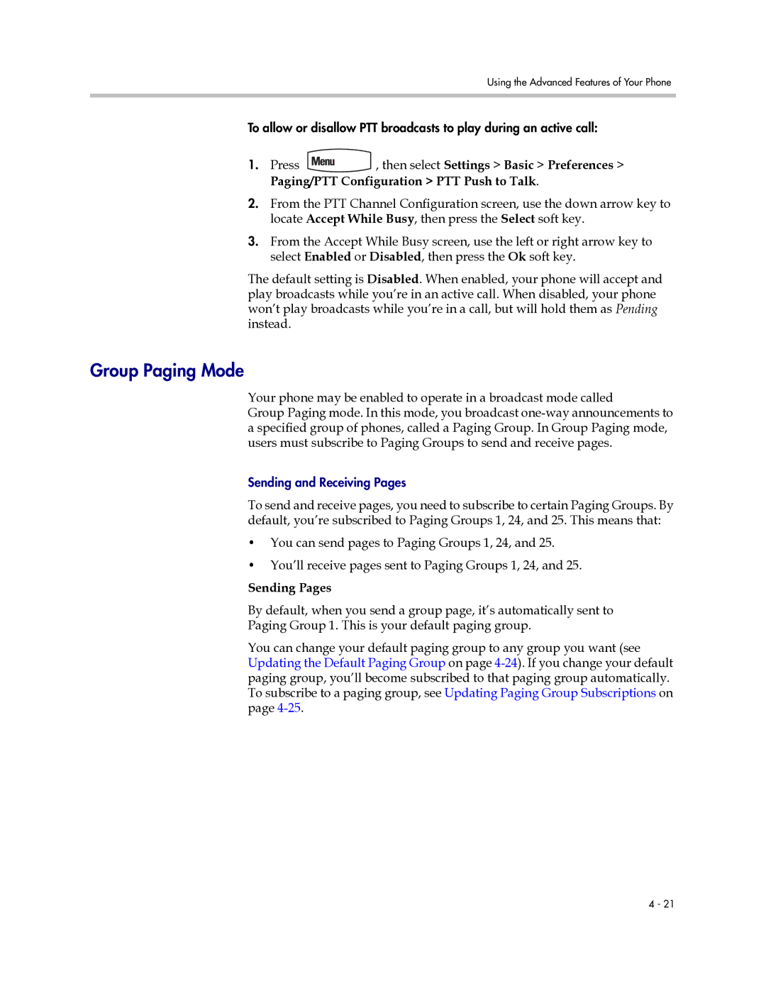 Polycom IP 670 manual Group Paging Mode, Sending Pages 