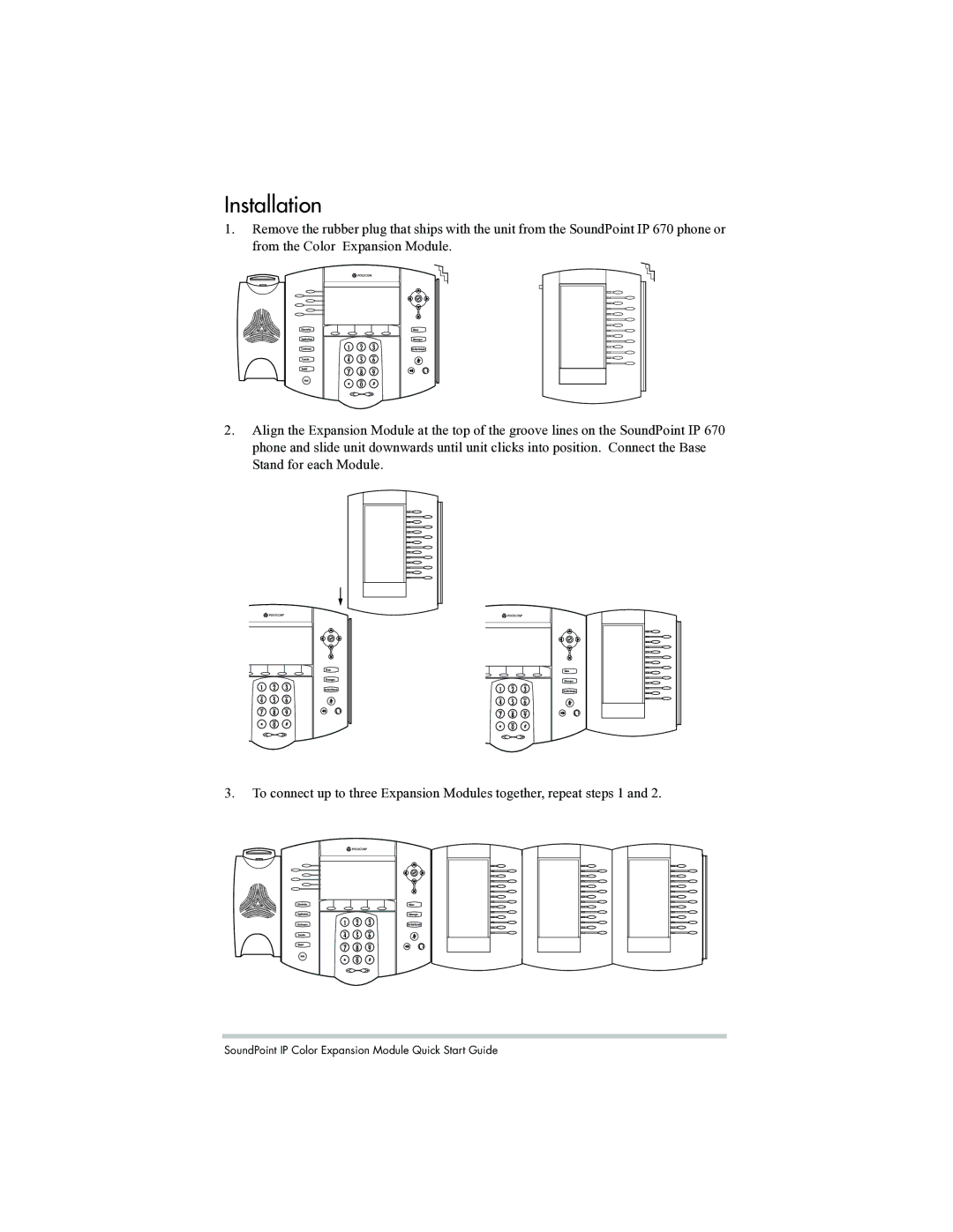 Polycom IP 670 quick start Installation 