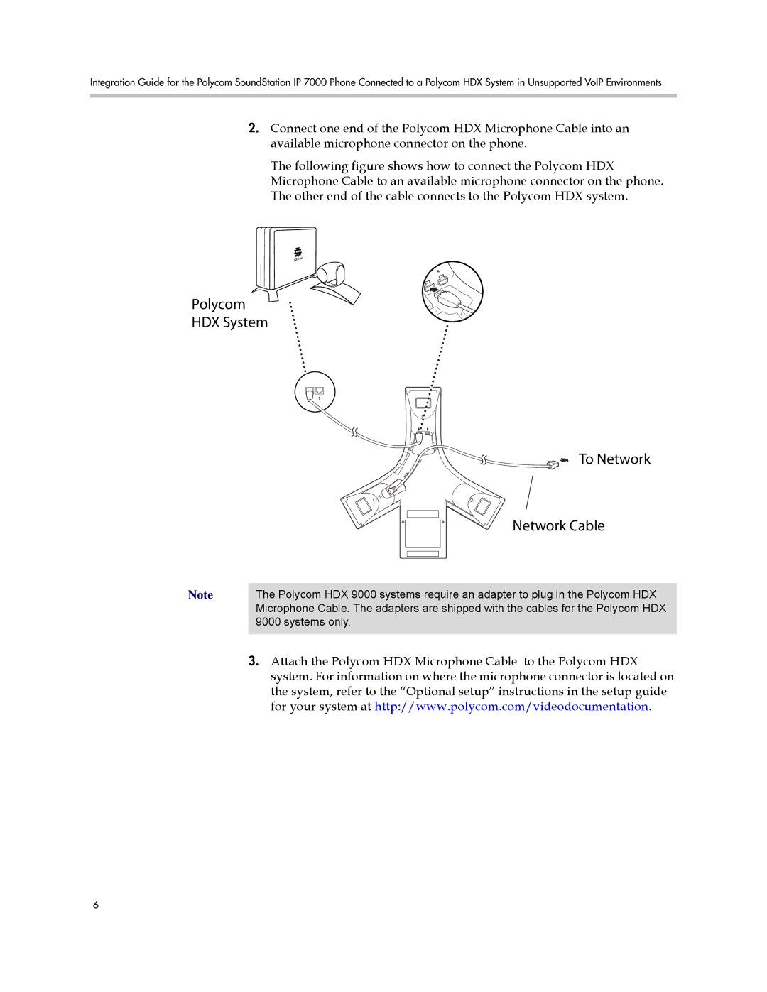 Polycom IP 7000 manual Polycom HDX System To Network Network Cable 