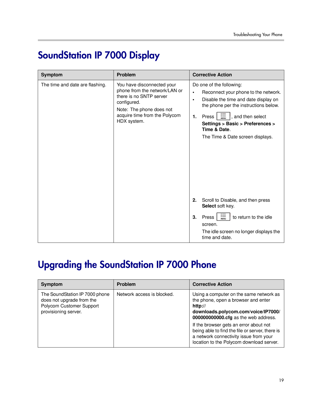 Polycom manual SoundStation IP 7000 Display, Upgrading the SoundStation IP 7000 Phone 