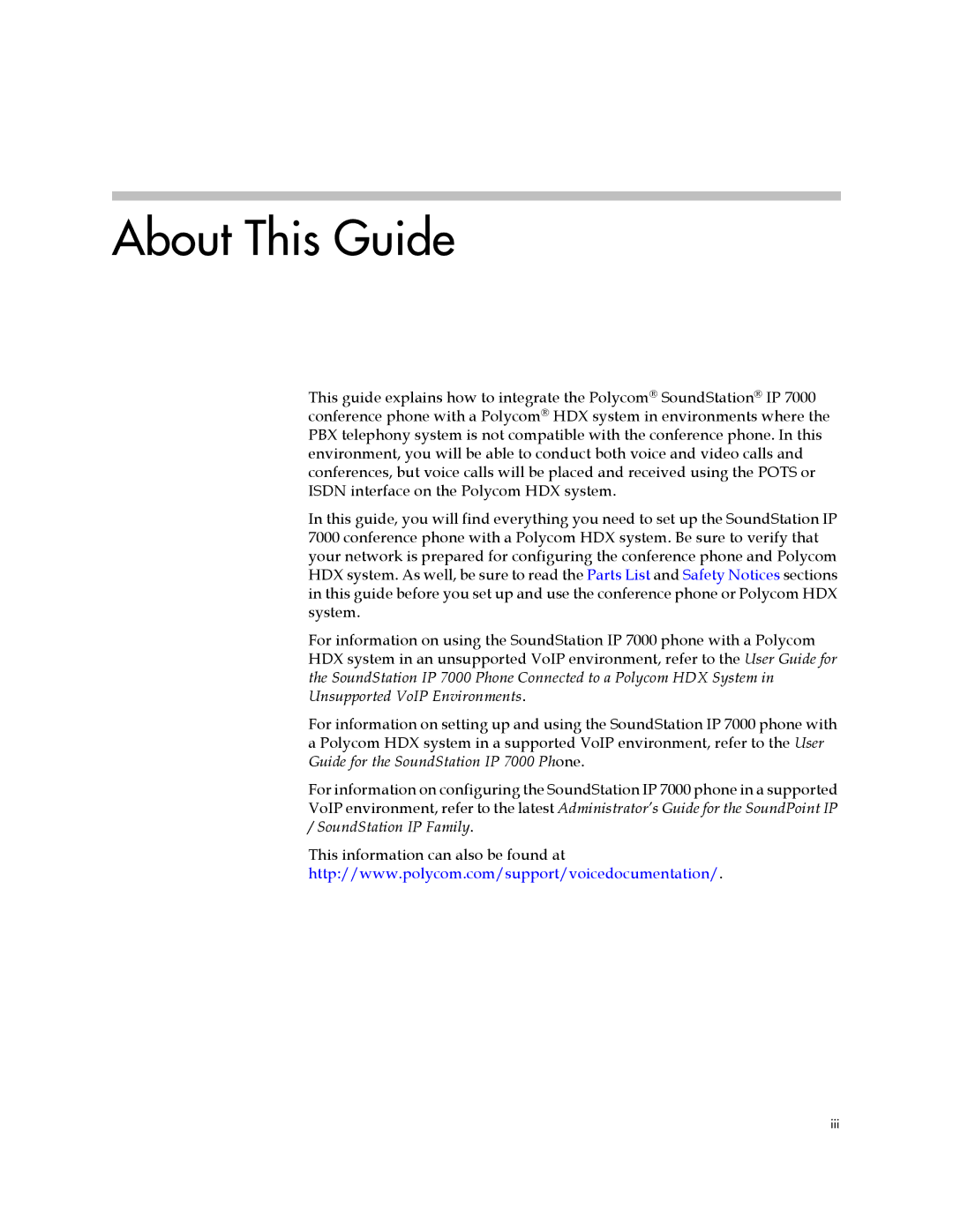 Polycom IP 7000 manual About This Guide 