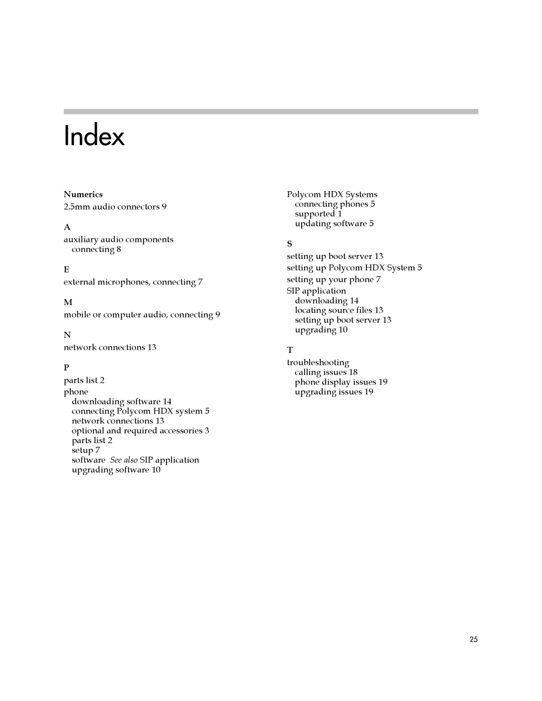 Polycom IP 7000 manual Index, Numerics 