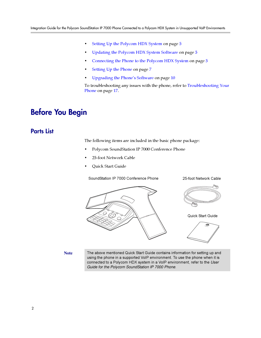 Polycom IP 7000 manual Before You Begin, Parts List 