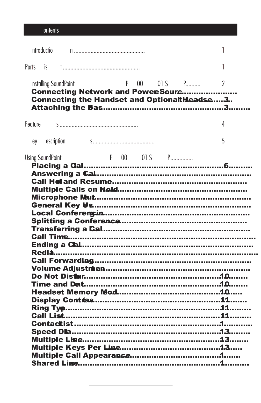 Polycom IP300 manual Contents 