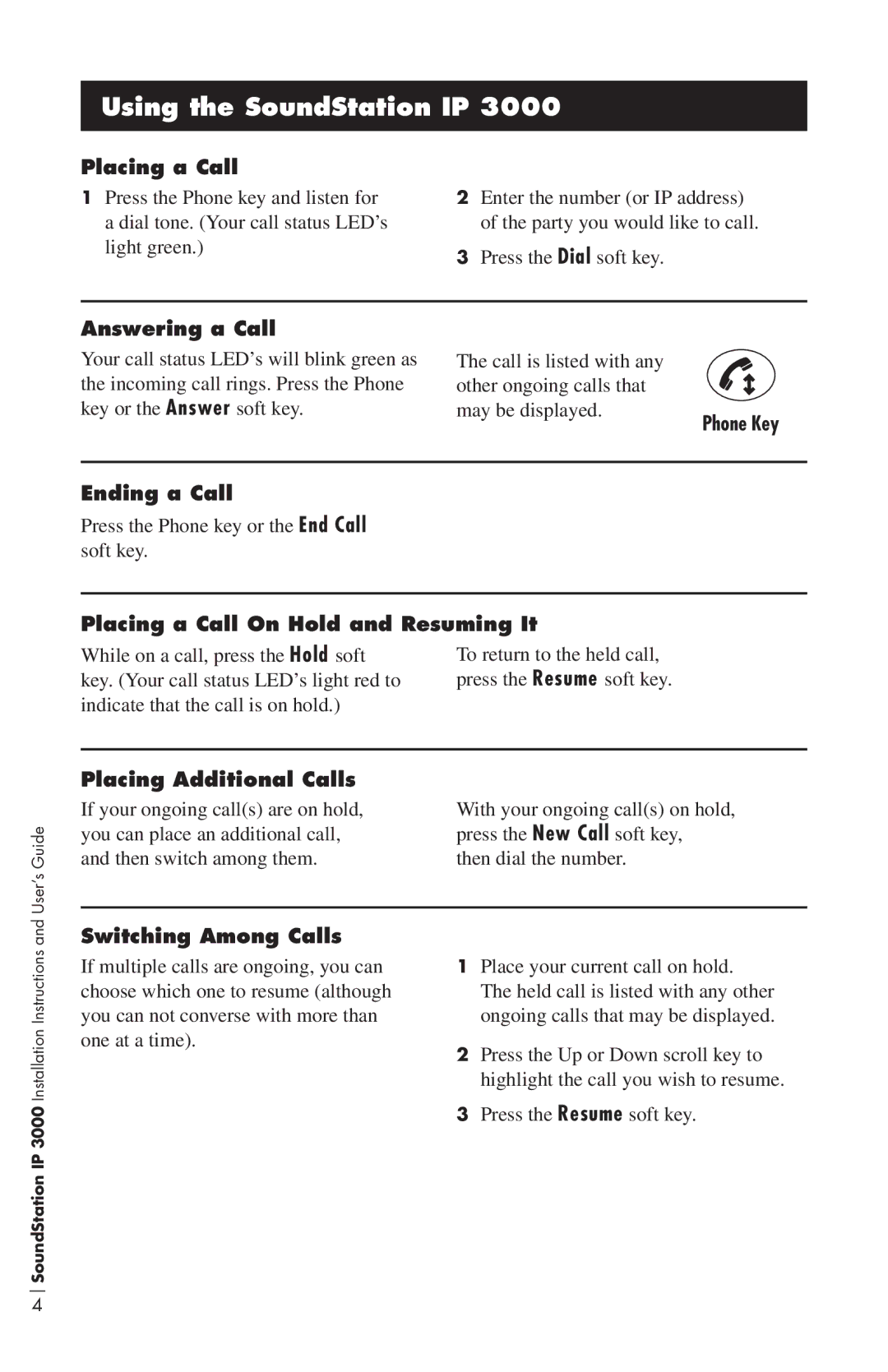 Polycom IP3000 installation instructions Using the SoundStation IP 