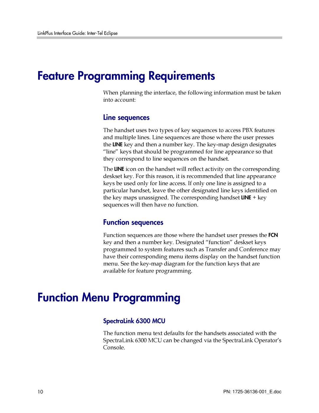 Polycom KH 458 manual Feature Programming Requirements, Function Menu Programming, Line sequences, Function sequences 