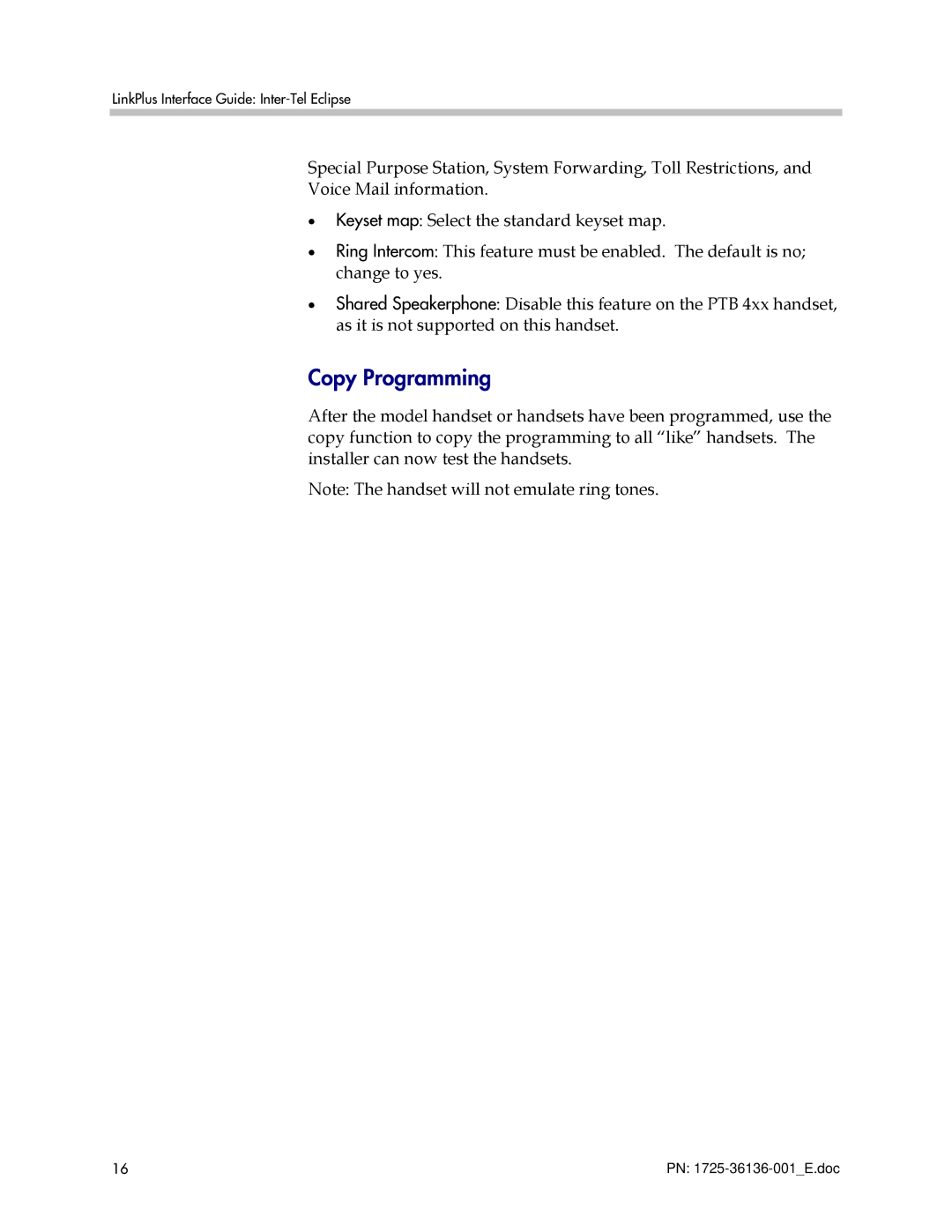 Polycom KH 458 manual Copy Programming 