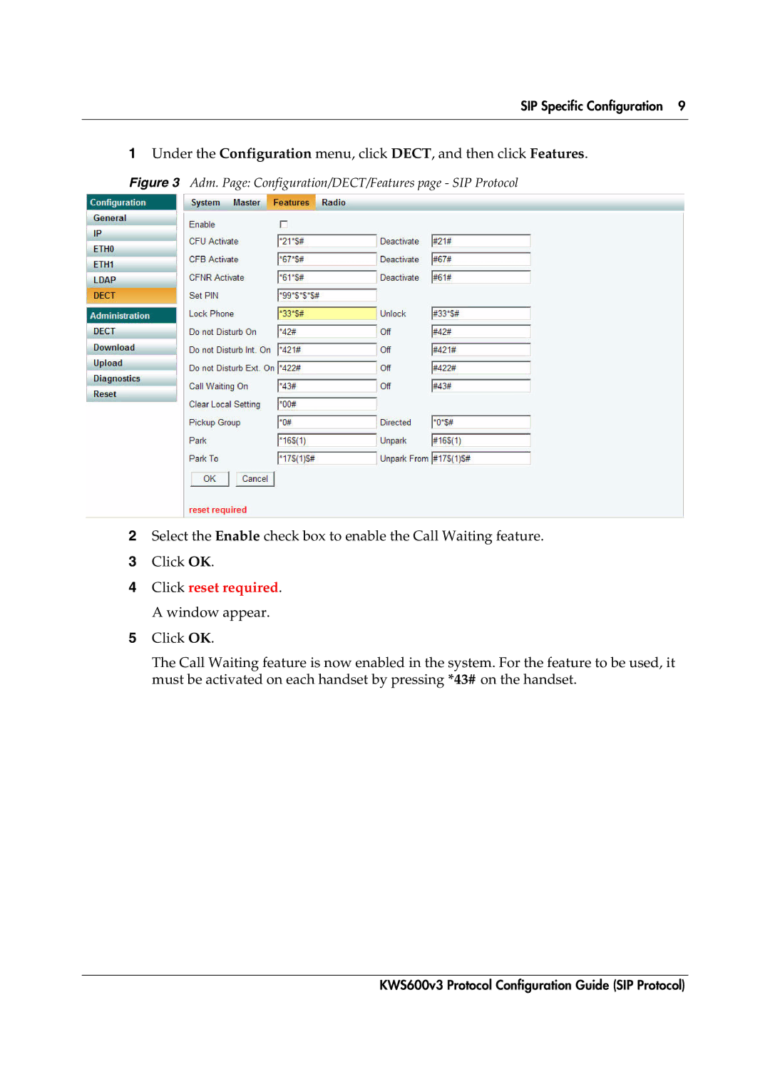 Polycom KWS600v3 manual Click reset required. a window appear 