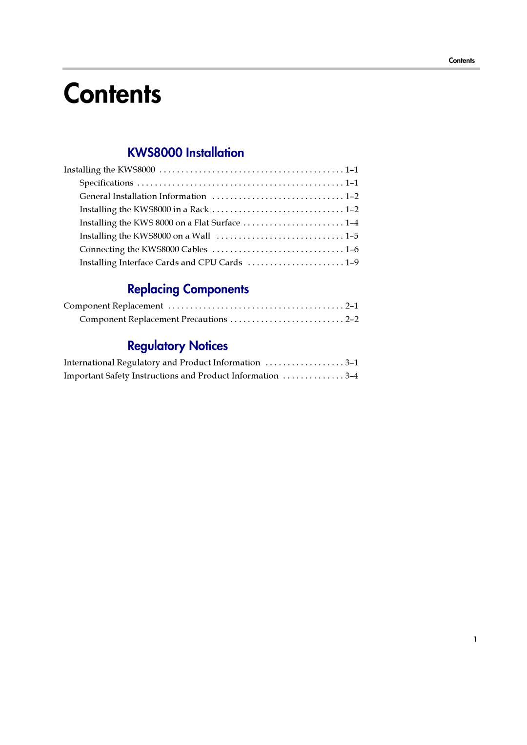 Polycom KWS8000 manual Contents 