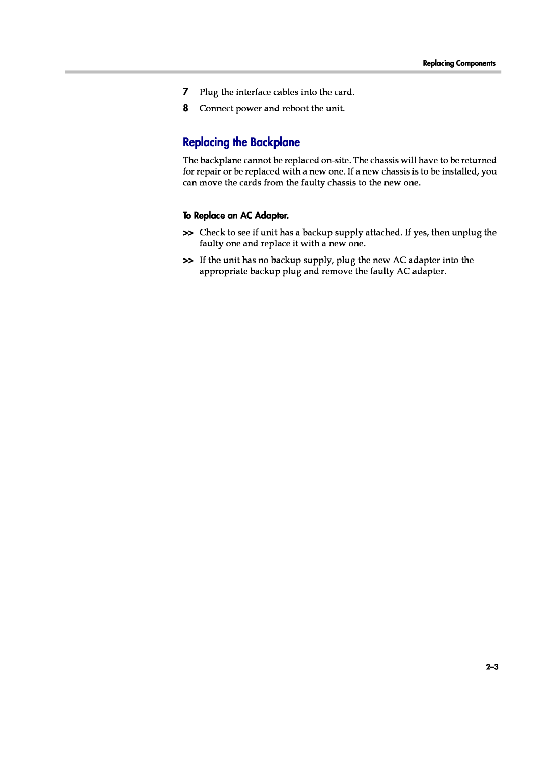 Polycom KWS8000 manual Replacing the Backplane 