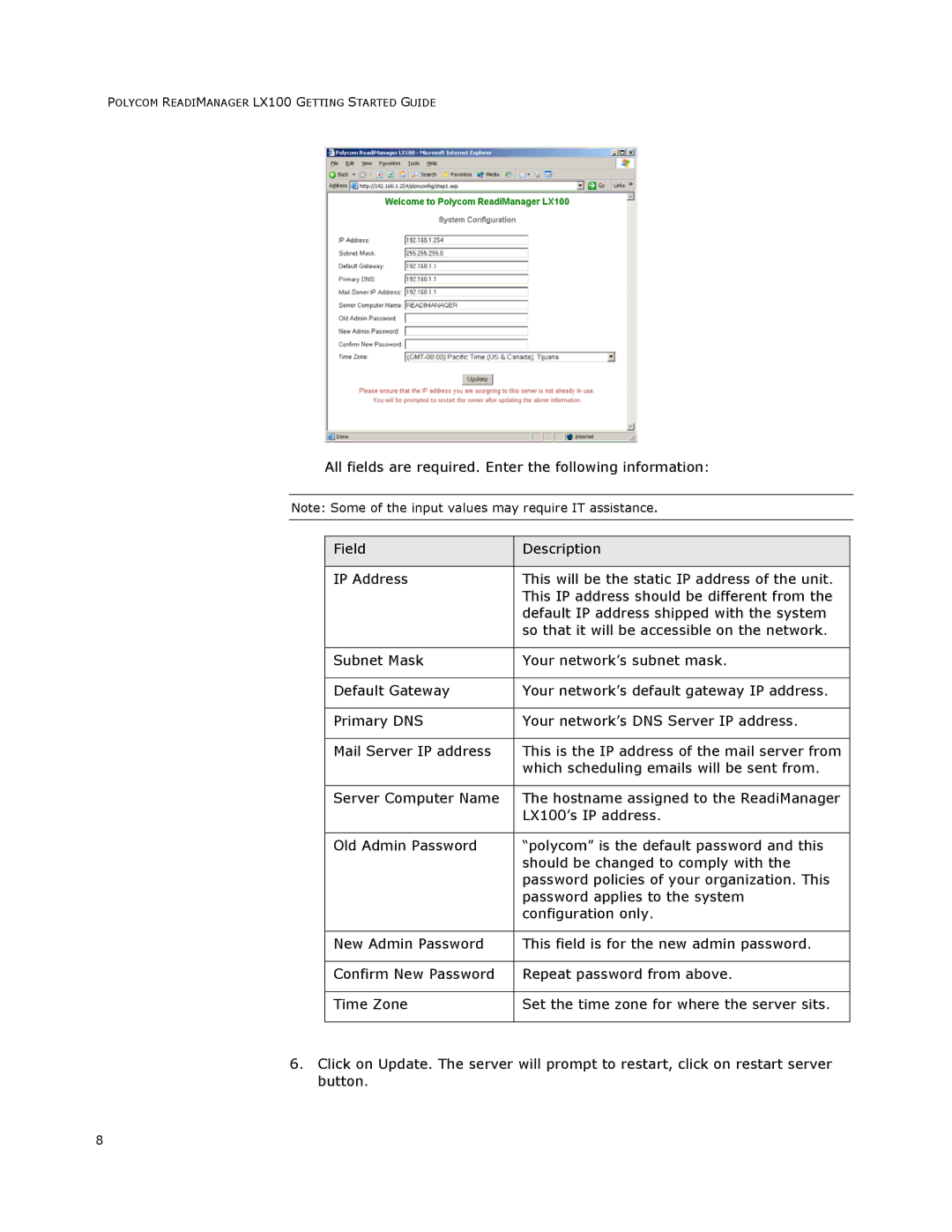 Polycom manual Polycom Readimanager LX100 Getting Started Guide 