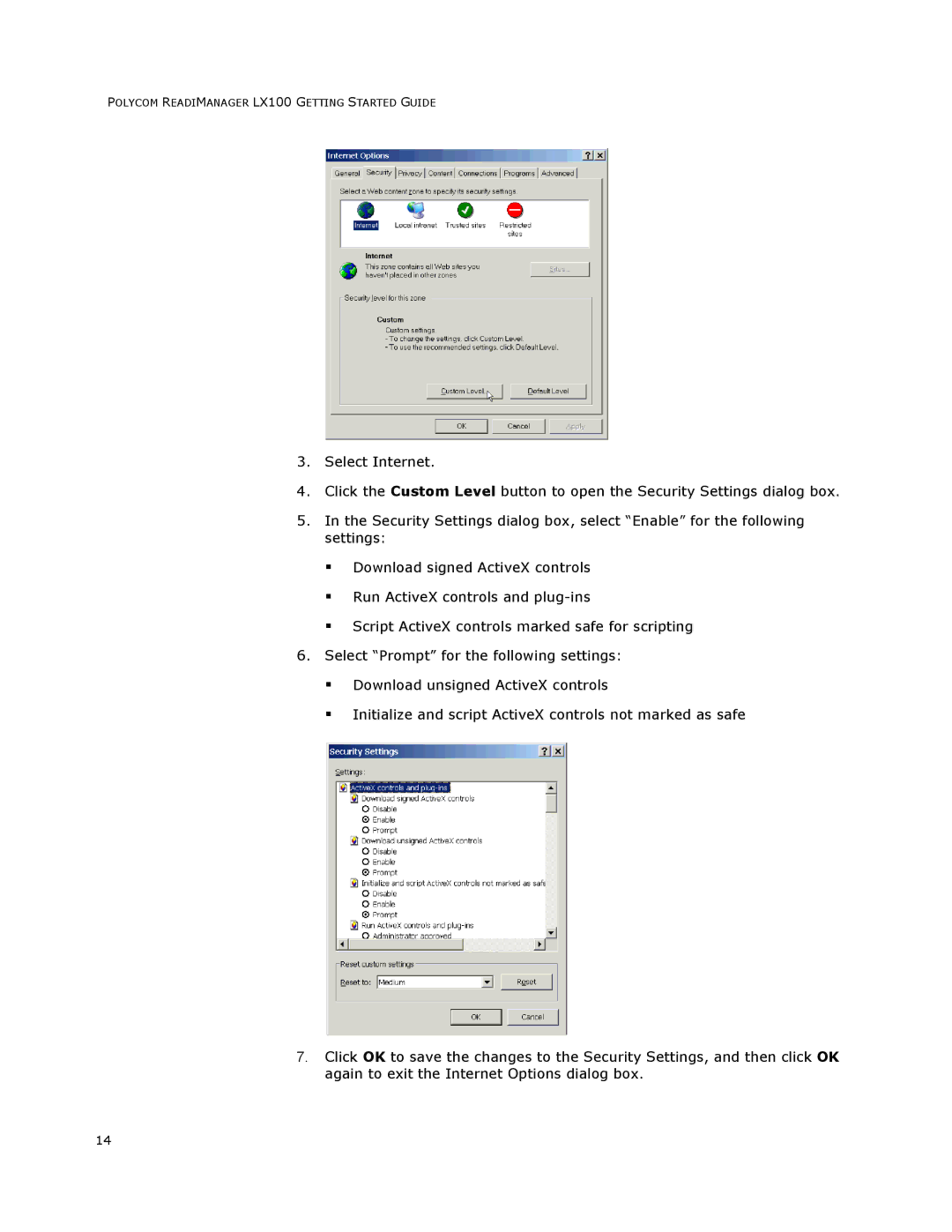 Polycom manual Polycom Readimanager LX100 Getting Started Guide 