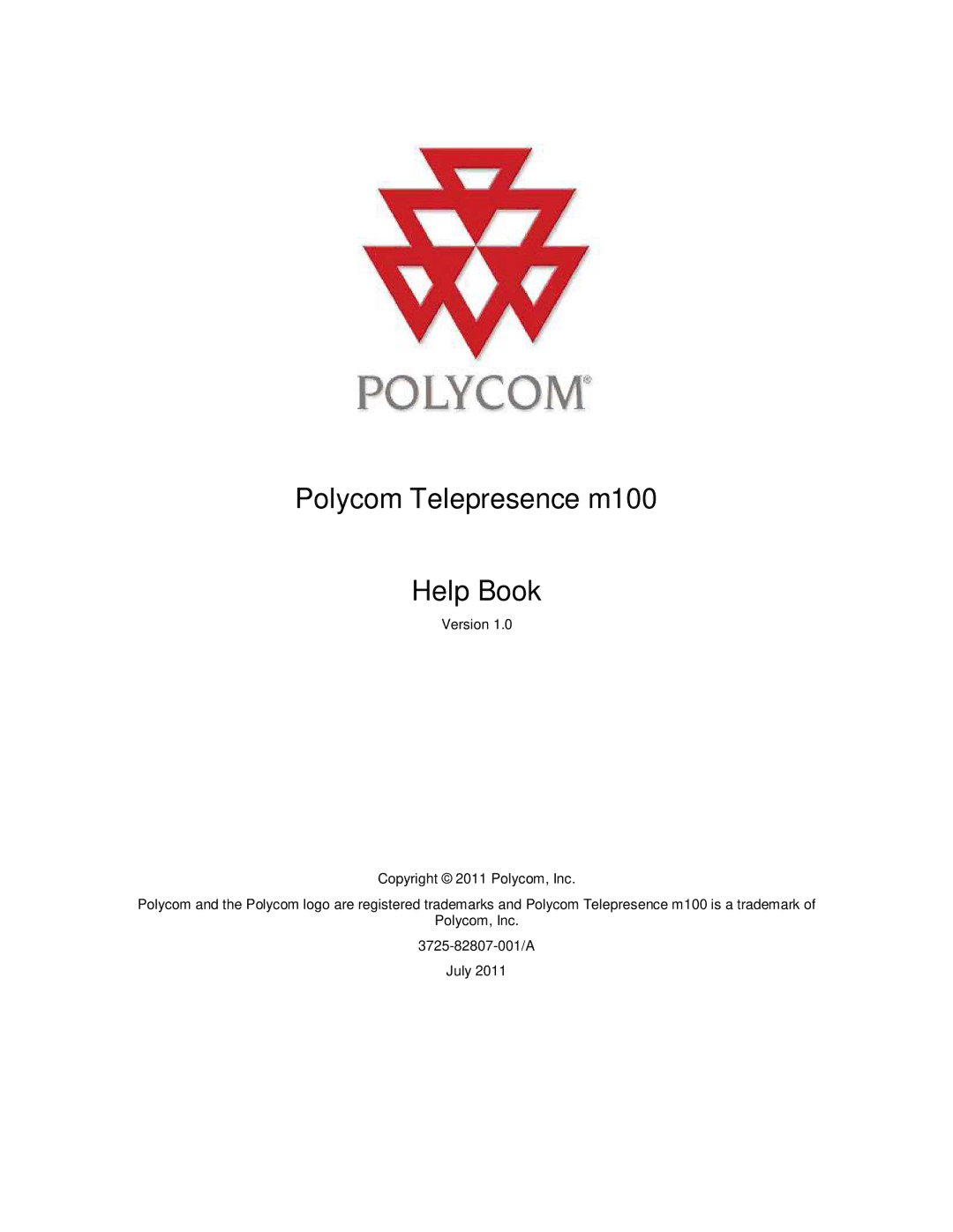 Polycom manual Polycom Telepresence m100 Help Book 