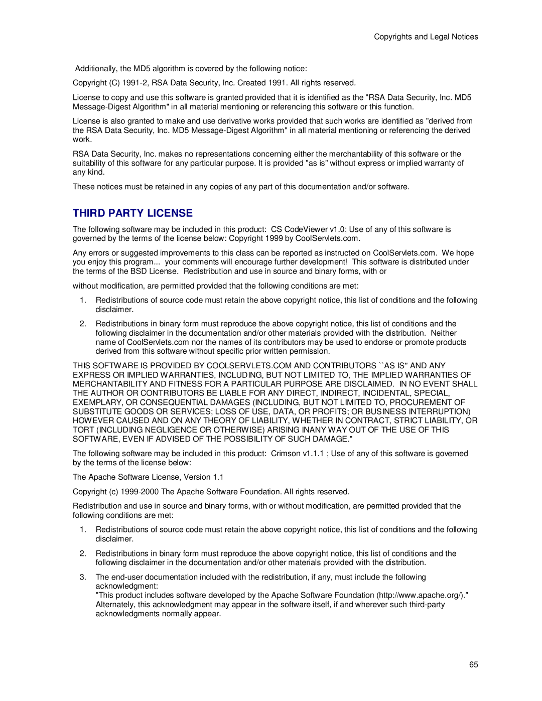 Polycom m100 manual Third Party License 