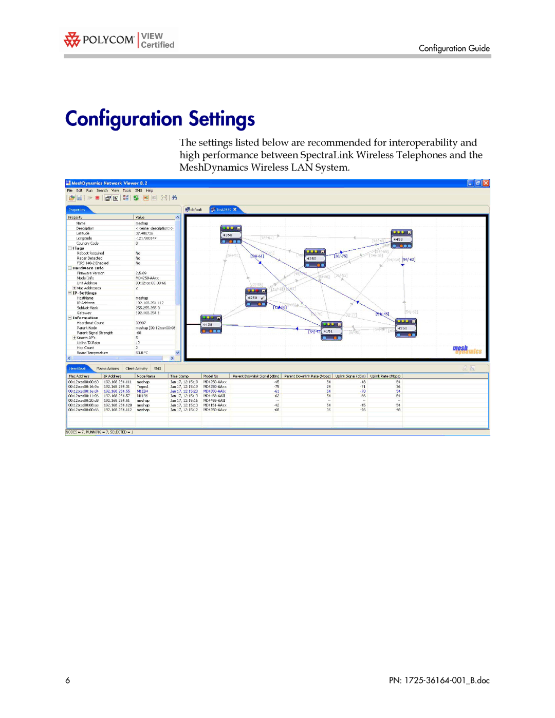 Polycom MD4000 manual Configuration Settings 