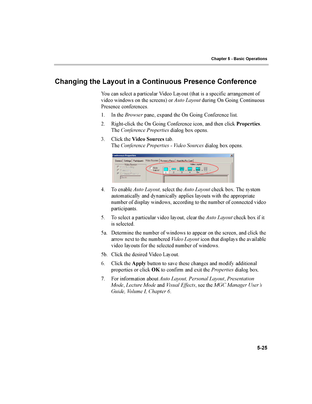 Polycom MGC-100, MGC-50 manual Changing the Layout in a Continuous Presence Conference 