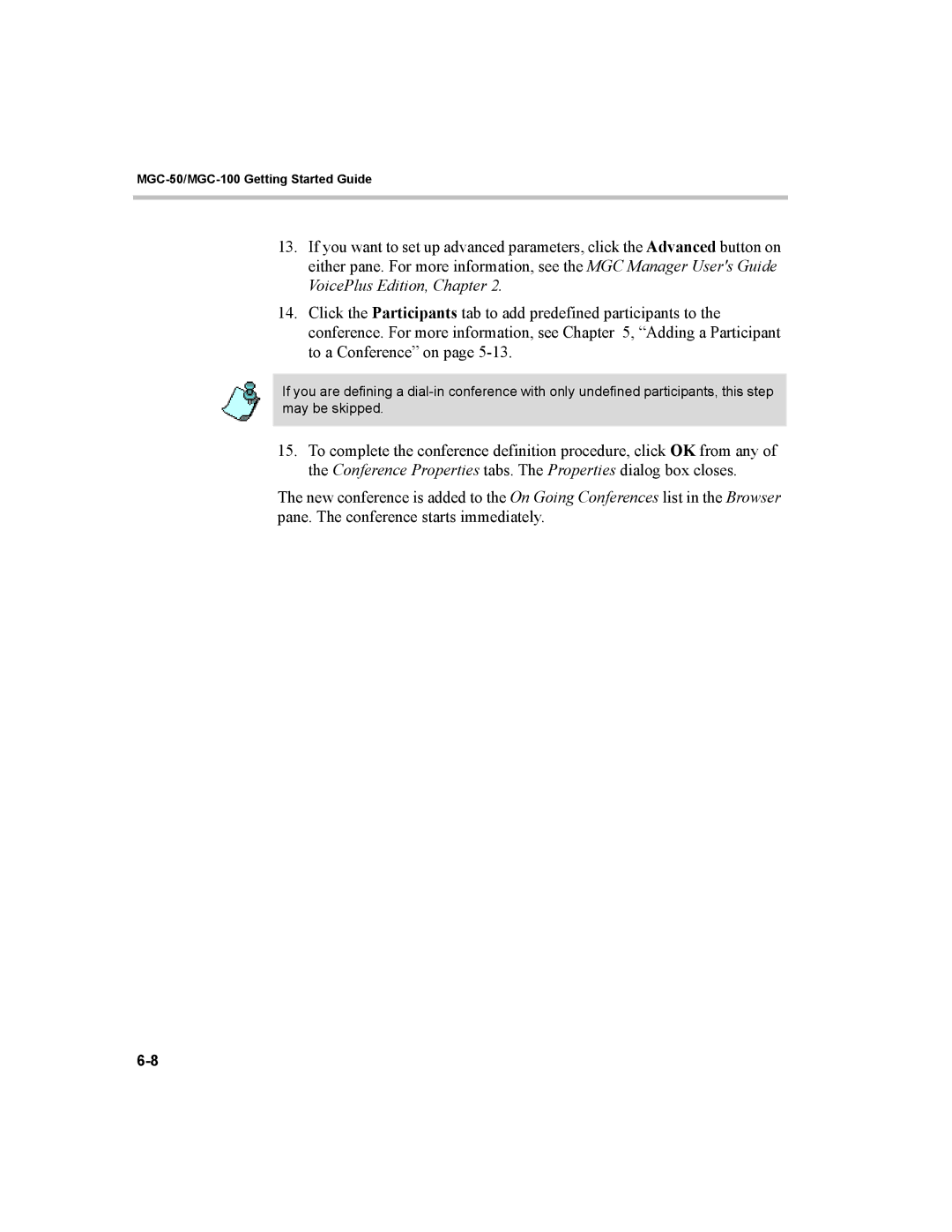 Polycom manual MGC-50/MGC-100 Getting Started Guide 