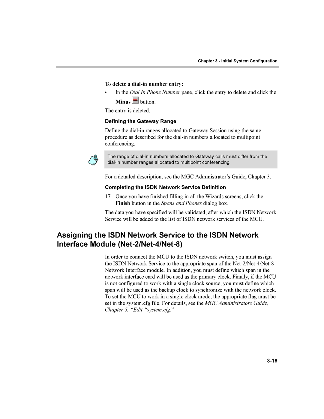 Polycom MGC-100, MGC-50 manual To delete a dial-in number entry 