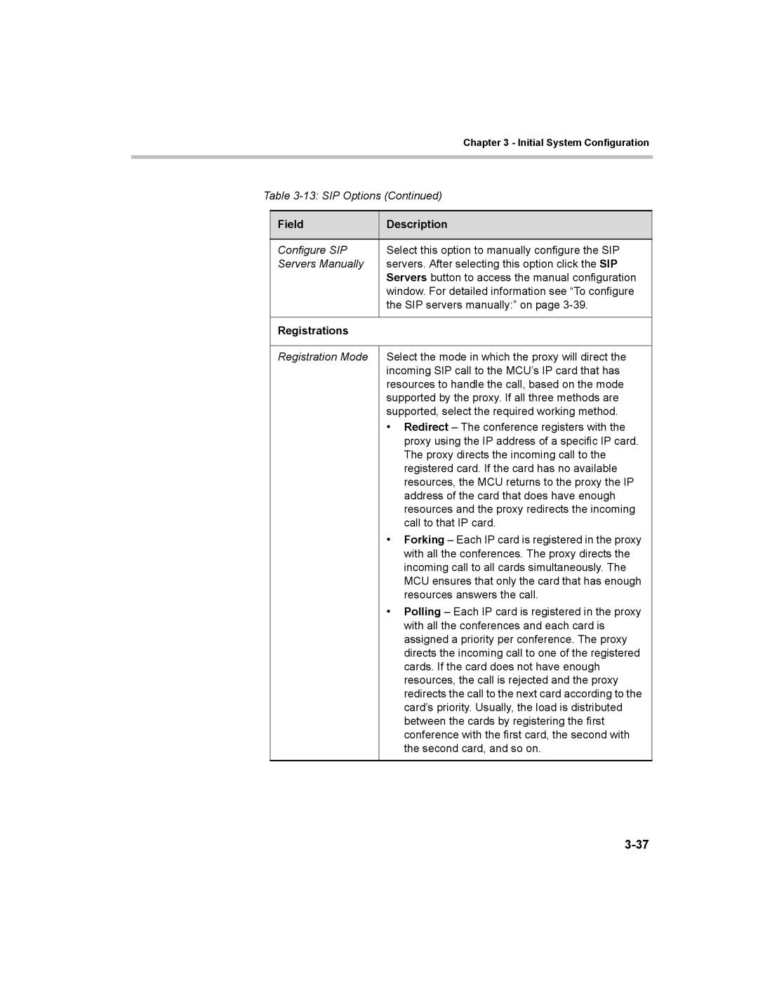 Polycom MGC-100, MGC-50 manual Registrations, Registration Mode 