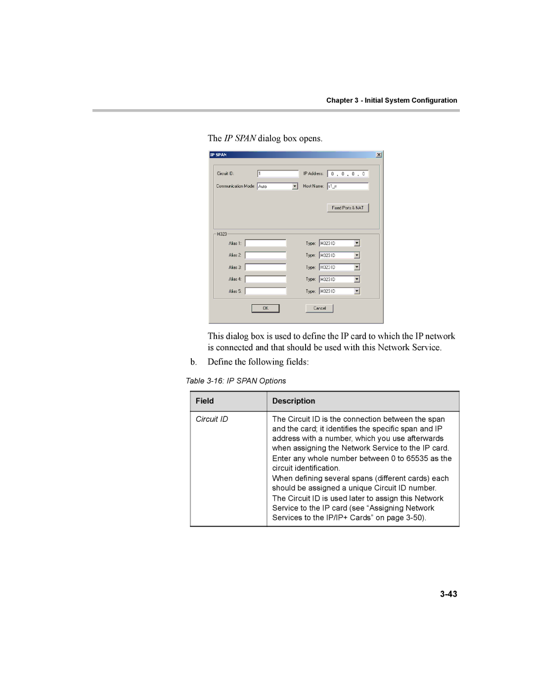 Polycom MGC-100, MGC-50 manual IP Span dialog box opens 