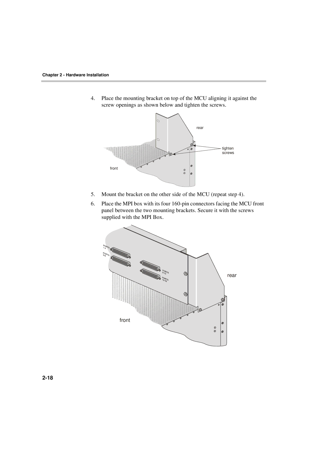 Polycom MGC-50/MGC-100 installation manual Rear Front 